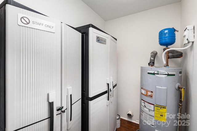 utility room with water heater