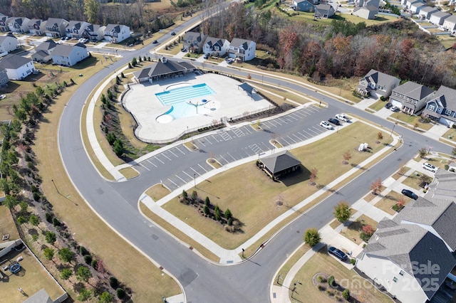 aerial view with a residential view