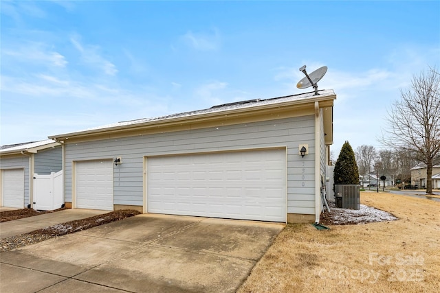 garage with central air condition unit