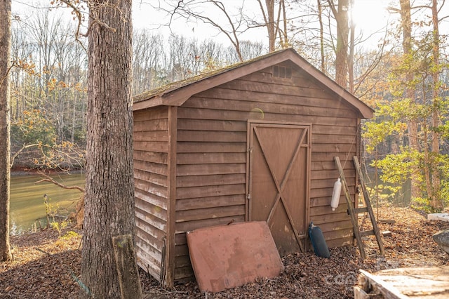 view of shed