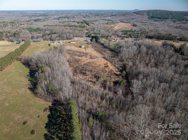 drone / aerial view with a rural view