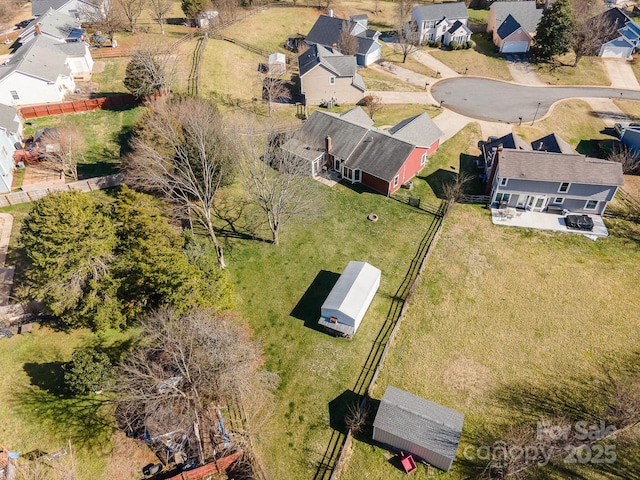 aerial view featuring a residential view