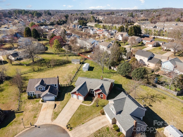 aerial view featuring a residential view