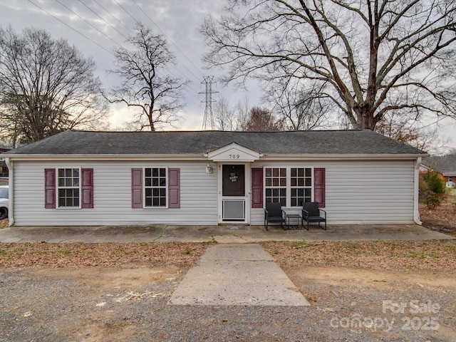 view of single story home