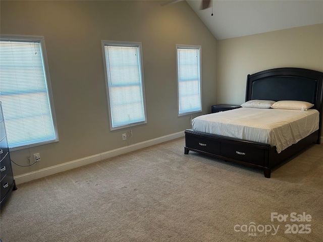 337 Knollwood Dr, Forest City, NC 28043 - bedroom with lofted ceiling, light carpet, and baseboards
