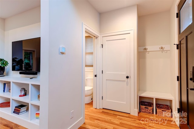 hall featuring light wood finished floors