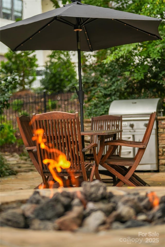 deck featuring grilling area