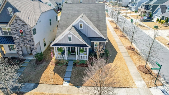 drone / aerial view with a residential view