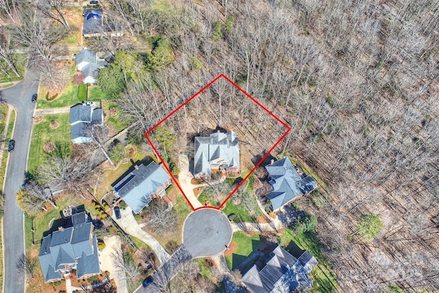 bird's eye view with a residential view