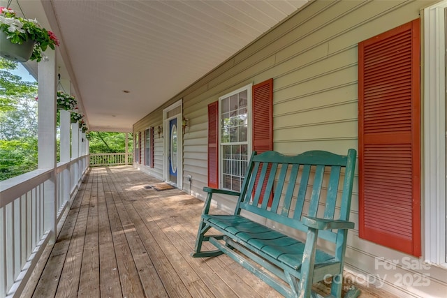 deck with a porch