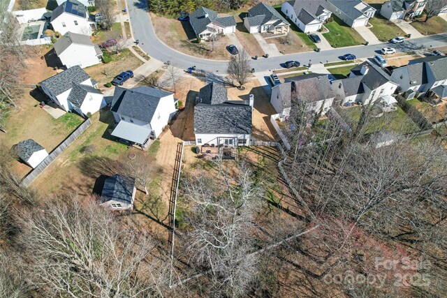 bird's eye view with a residential view