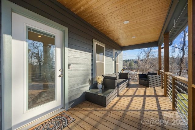 deck with an outdoor living space