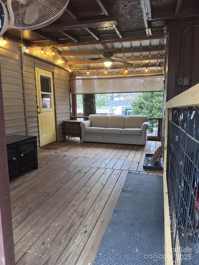 interior space with hardwood / wood-style flooring