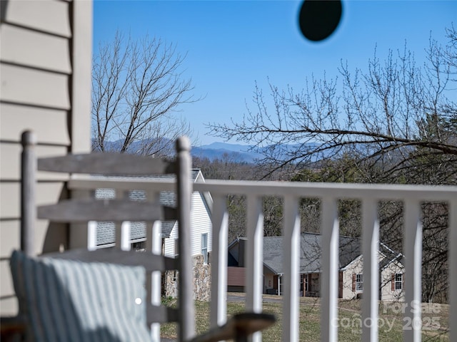 exterior details featuring a mountain view