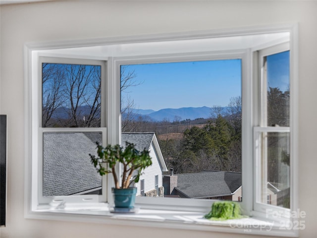 room details with a mountain view