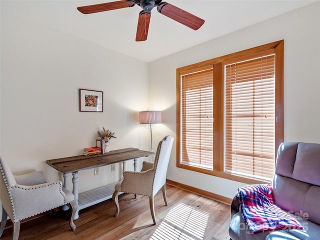 61 Creekside Way Unit G201, Burnsville, NC 28714 - office space featuring ceiling fan, baseboards, and light wood-type flooring