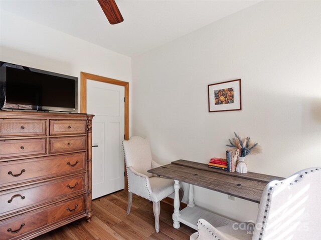 61 Creekside Way Unit G201, Burnsville, NC 28714 - office featuring wood finished floors and a ceiling fan