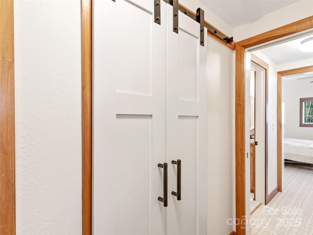 61 Creekside Way Unit G201, Burnsville, NC 28714 - hallway with a barn door