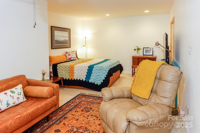 bedroom featuring recessed lighting