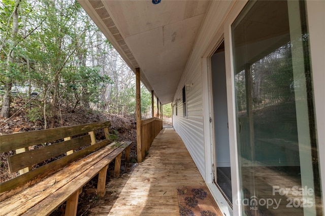 deck featuring a porch