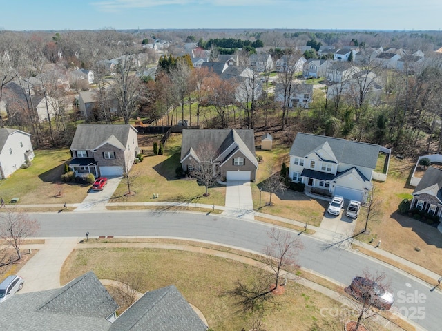 drone / aerial view with a residential view