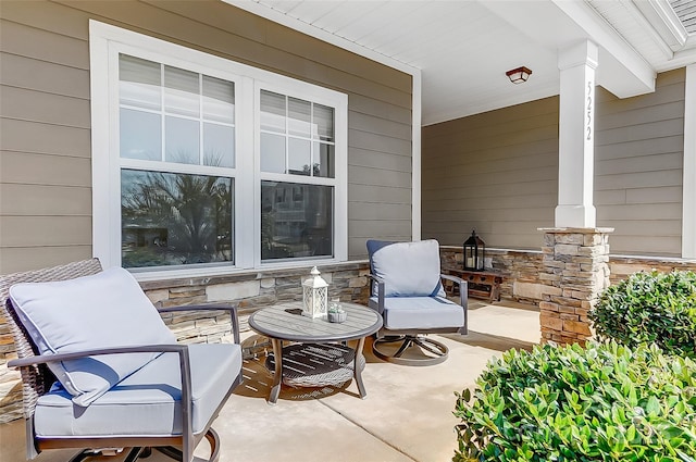 view of patio / terrace featuring covered porch