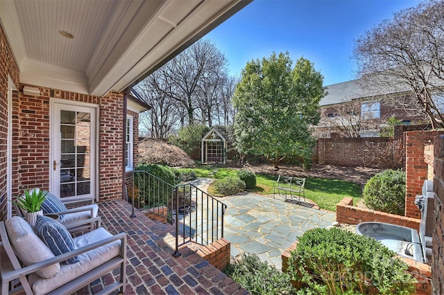 view of patio with fence