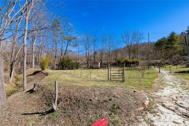 view of yard featuring fence