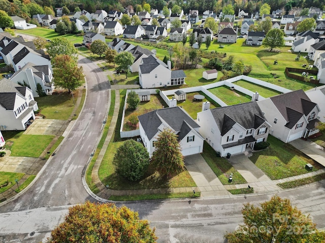 bird's eye view with a residential view