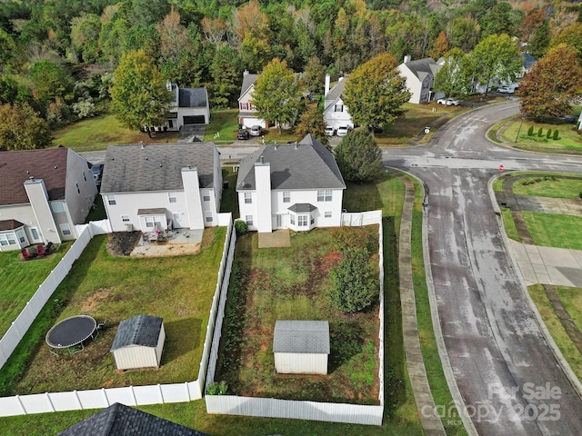 bird's eye view with a residential view