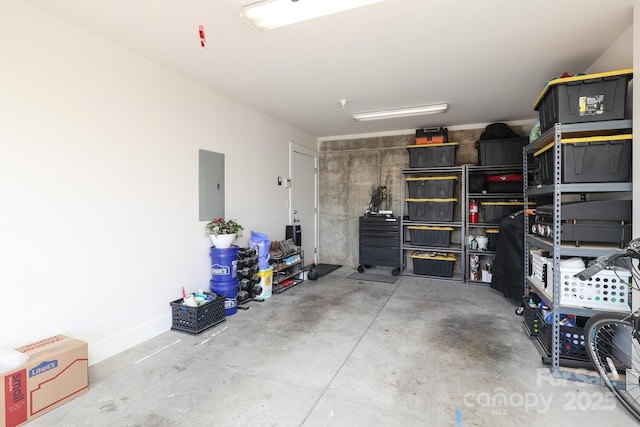 garage with electric panel