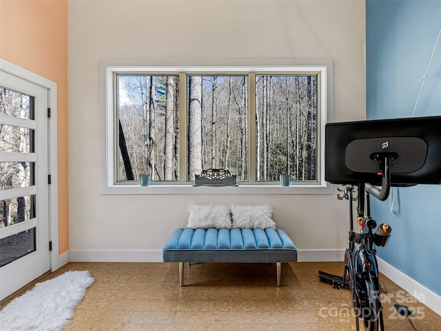 sitting room with baseboards