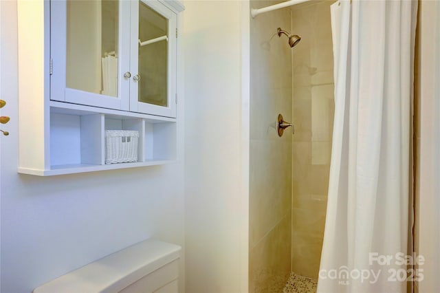 full bathroom with a shower stall