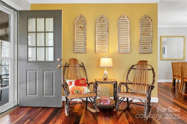 164 Waldsi Ct, Brevard, NC 28712 - sitting room with crown molding and dark wood-style flooring