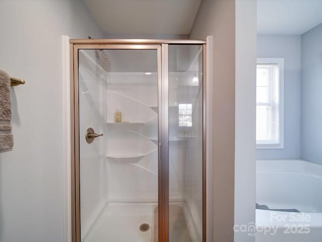 full bathroom featuring a shower stall