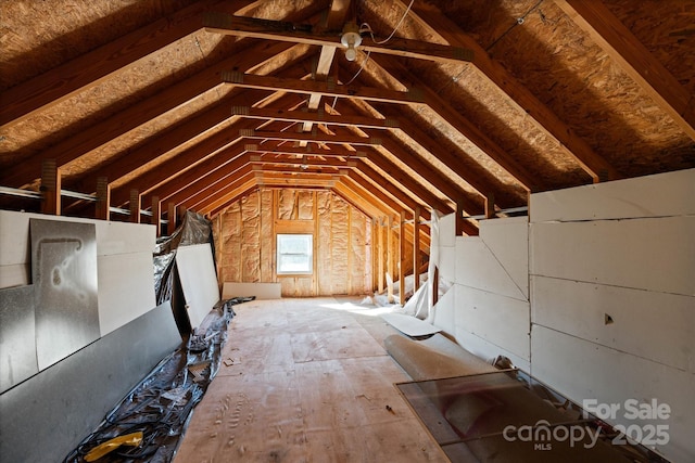 view of unfinished attic