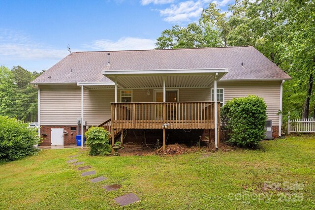 3039 Paraham Rd S, York, SC 29745 - back of property featuring a shingled roof and a deck