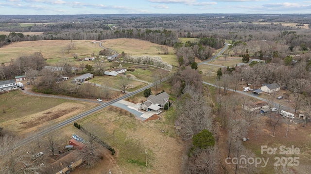 aerial view with a rural view