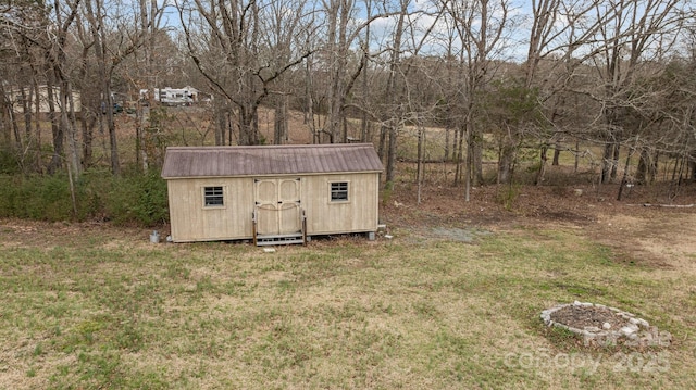 view of shed