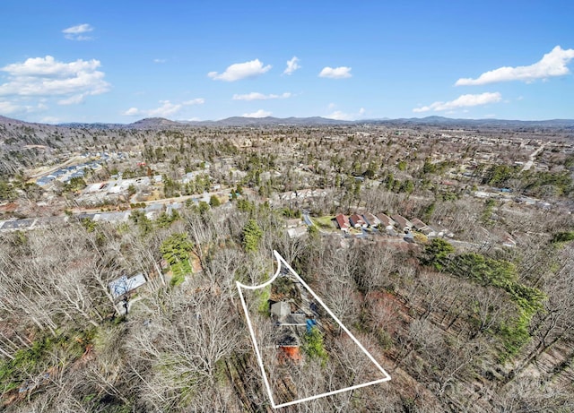 aerial view featuring a mountain view