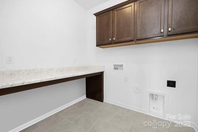 25966 Appleyard Ct Unit 1205, Lancaster, SC 29720 - laundry area featuring cabinet space, electric dryer hookup, washer hookup, hookup for a gas dryer, and light tile patterned floors