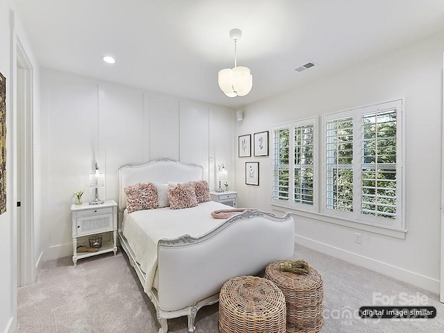 19419 Youngblood Rd W Unit 2, Charlotte, NC 28278 - carpeted bedroom with visible vents, baseboards, and recessed lighting