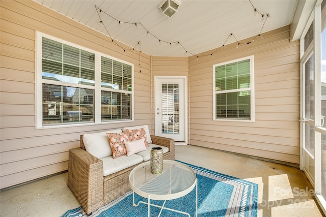 view of patio with an outdoor hangout area