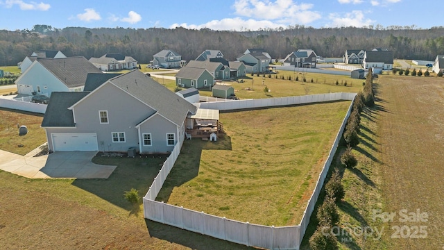 drone / aerial view featuring a residential view