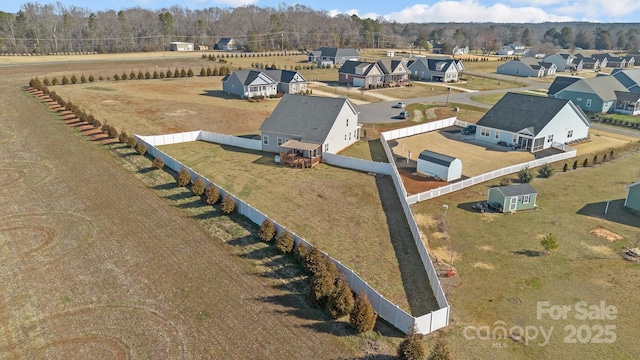 aerial view with a residential view