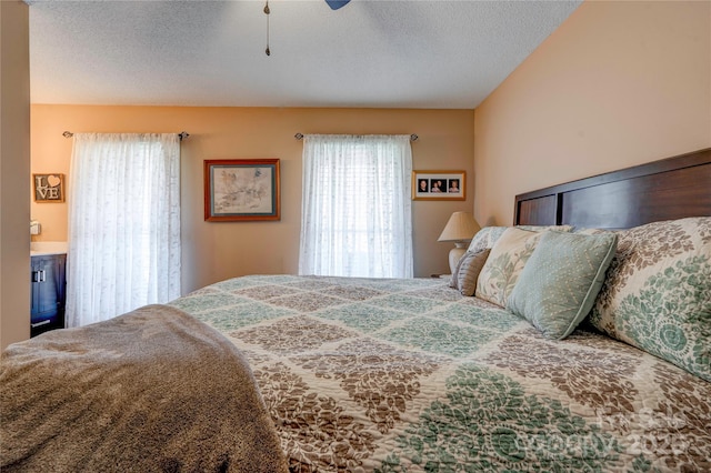 bedroom featuring a textured ceiling