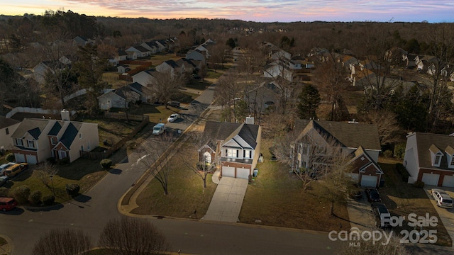 bird's eye view with a residential view