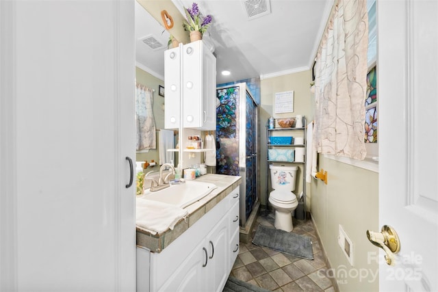 4937 Lebanon Dr Unit 1, Charlotte, NC 28273 - full bath with ornamental molding, vanity, and a shower with shower curtain
