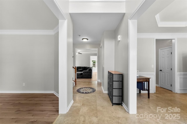 329 Squirrel Ln, Clover, SC 29710 - hall with ornamental molding and baseboards