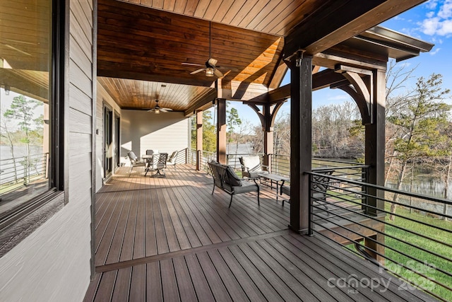 deck with ceiling fan